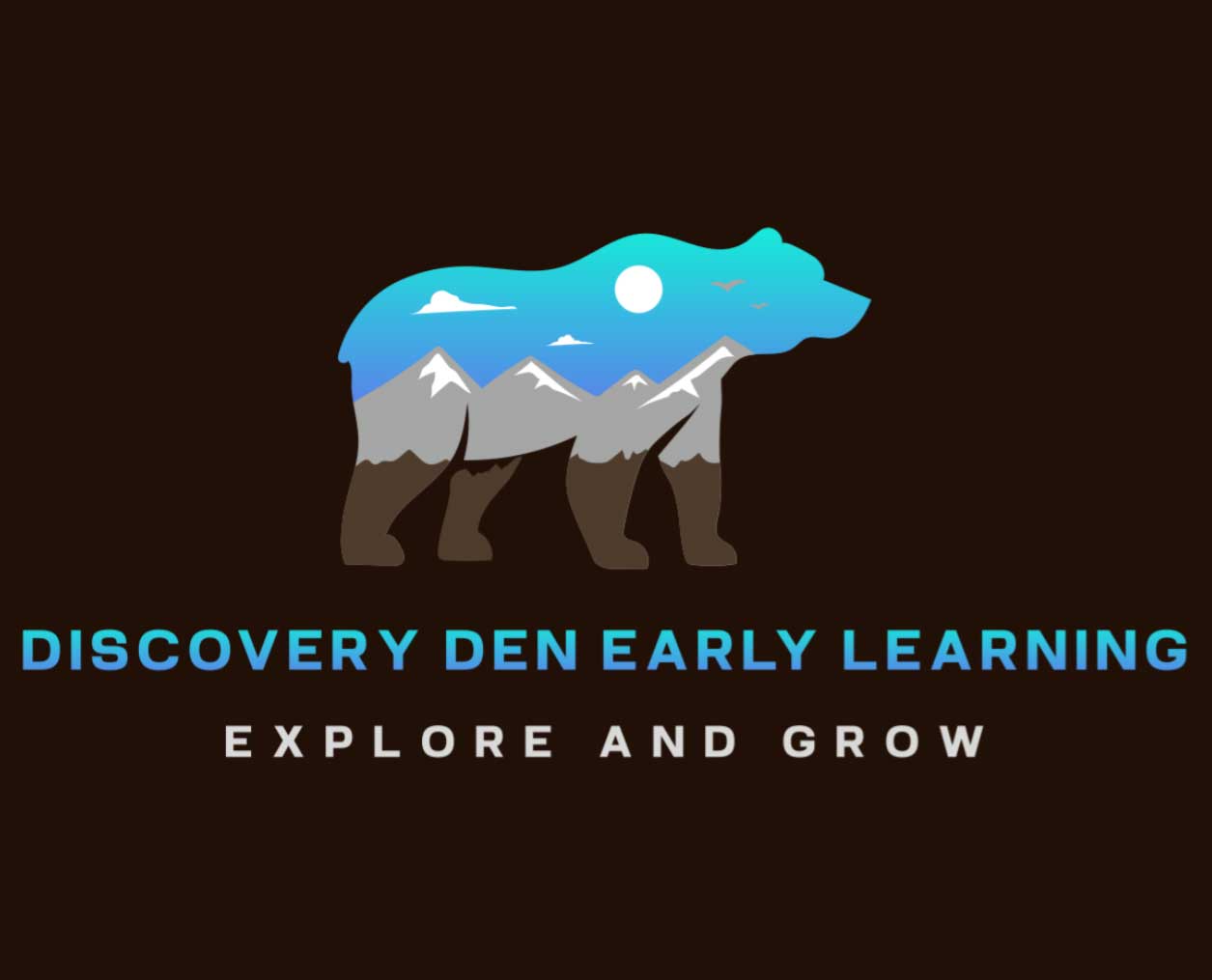Discovery Den Early Learning logo. Explore and Grow as the sub-text.